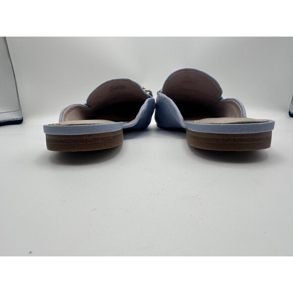 Gianni Bini Sz 10M Womens Shoes Blue Croc-Embossed Leather Slip-On Mules Casual - Picture 5 of 9